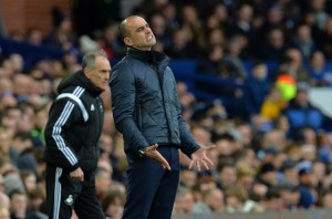 Everton's Spanish manager Roberto Martinez reacts on the touchline during the English Premier League football match between Everton and Swansea City at Goodison Park in Liverpool, north west England on January 24, 2016. AFP PHOTO / PAUL ELLIS RESTRICTED TO EDITORIAL USE. No use with unauthorized audio, video, data, fixture lists, club/league logos or 'live' services. Online in-match use limited to 75 images, no video emulation. No use in betting, games or single club/league/player publications. / AFP / PAUL ELLIS (Photo credit should read PAUL ELLIS/AFP/Getty Images)